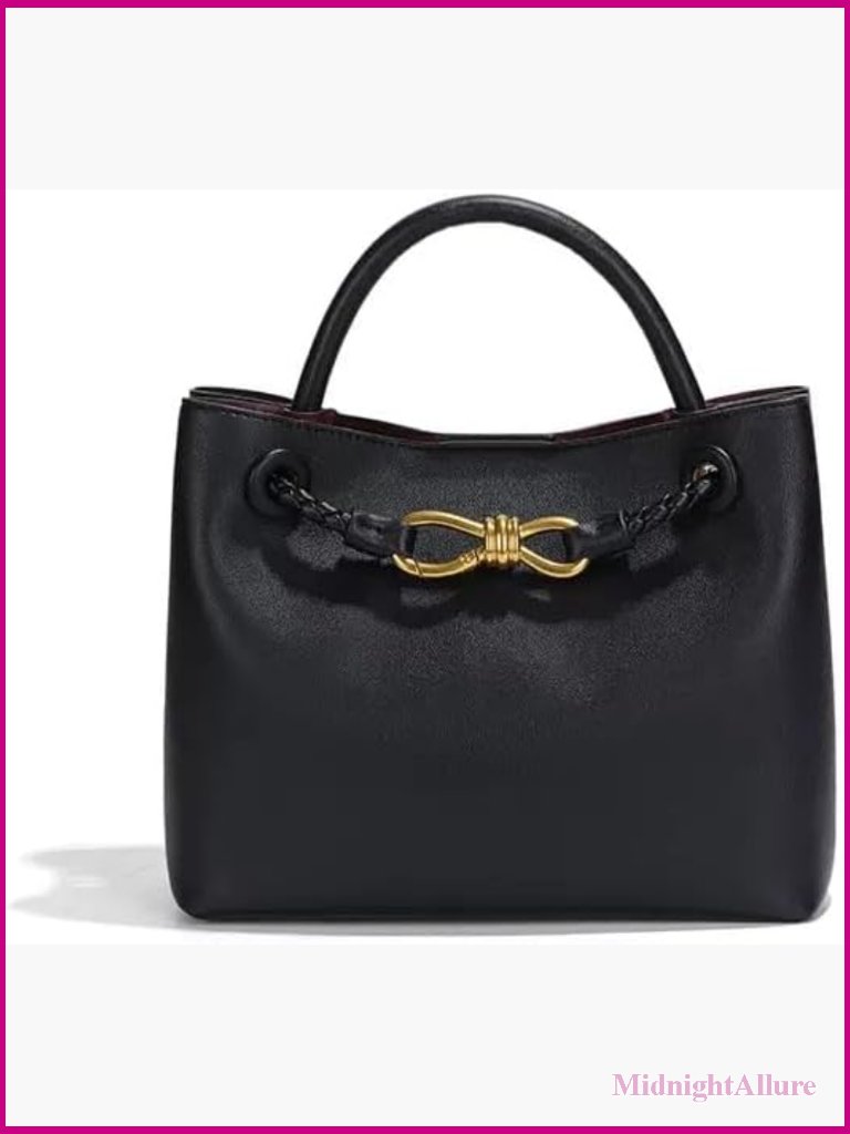 Woven Leather Tote Bag Top Handle Shoulder Purse